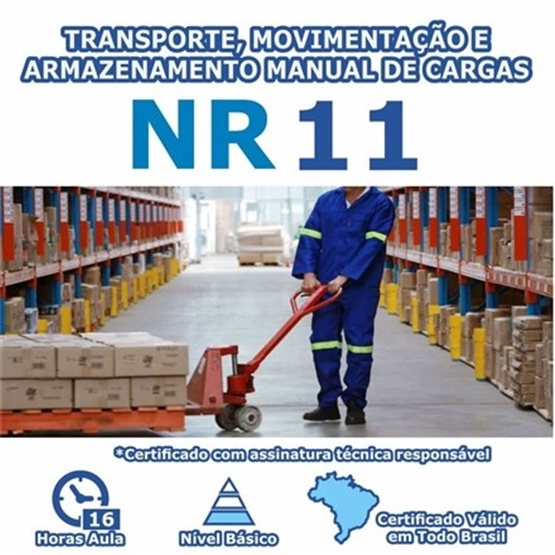 Curso NR 11 – Transporte, Movimentação e Armazenamento Manual de Cargas Básico