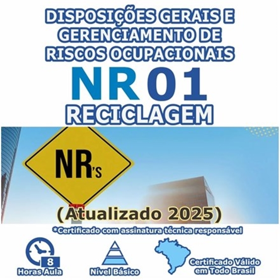 Curso NR 1 Reciclagem - Disposições Gerais e Gerenciamento de Riscos Ocupacionais