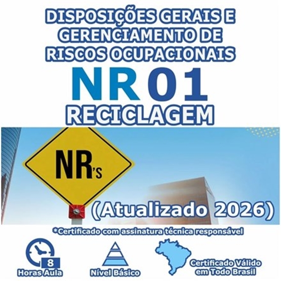 Curso NR 1 Reciclagem - Disposições Gerais e Gerenciamento de Riscos Ocupacionais