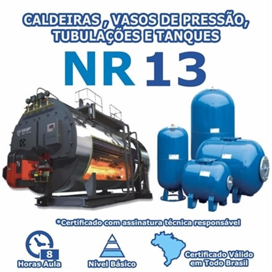 Curso NR 13 – Caldeiras, Vasos de Pressão, Tubulações e Tanques Básico