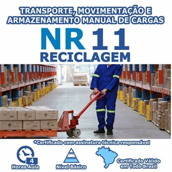 Curso Reciclagem NR 11 – Transporte, Movimentação e Armazenamento Manual de Cargas