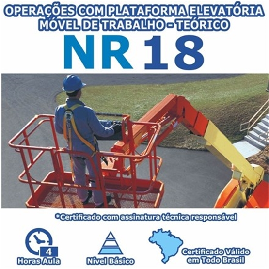Curso NR 18 – Operações Com Plataforma Elevatória Móvel de Trabalho Teórico